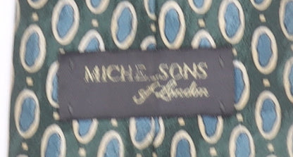 Michelsons of London Men's Green Blue Geometric Polyester Tie