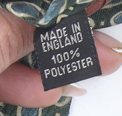 Michelsons of London Men's Green Blue Geometric Polyester Tie