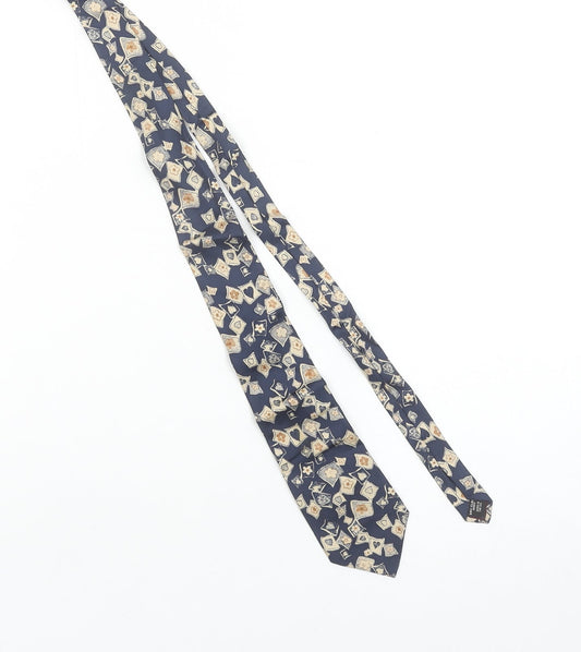 Welch Margetson Men's Blue Geometric Silk Vintage Tie