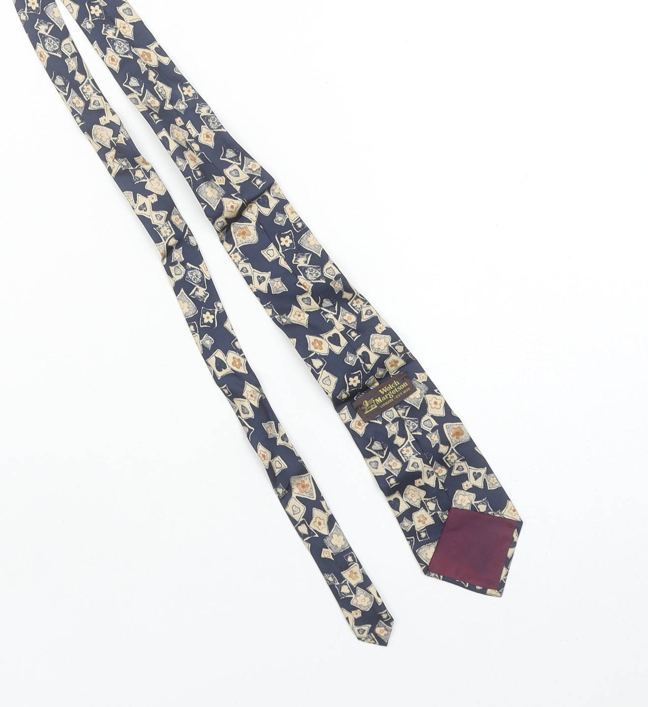 Welch Margetson Men's Blue Geometric Silk Vintage Tie