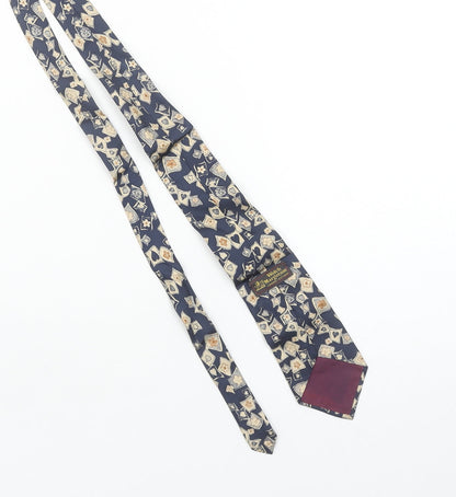 Welch Margetson Men's Blue Geometric Silk Vintage Tie