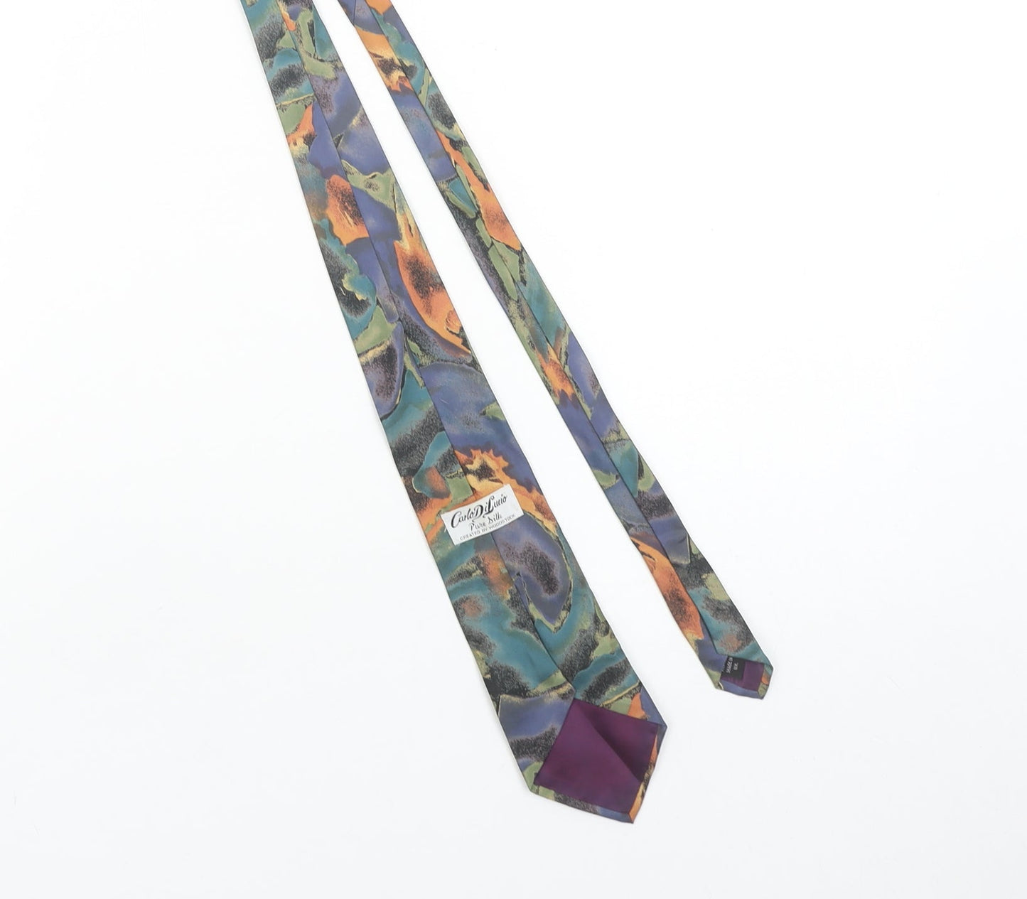 Mens Carlo Di Lucio Multicoloured Abstract 100% Silk Designer Tie