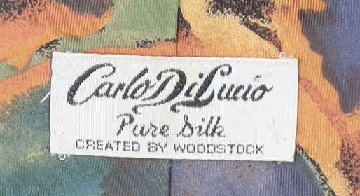 Mens Carlo Di Lucio Multicoloured Abstract 100% Silk Designer Tie