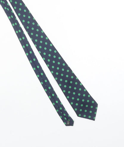 Charles Tyrwhitt Men's Blue Green Polka Dot Silk Tie Made in England