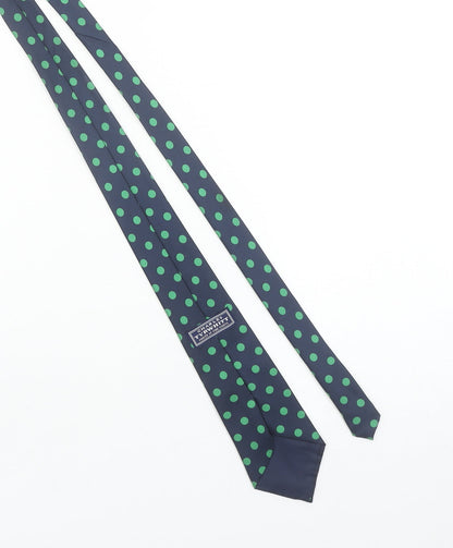 Charles Tyrwhitt Men's Blue Green Polka Dot Silk Tie Made in England