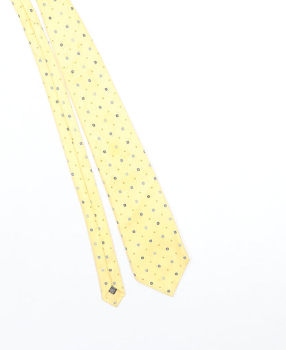Austin Reed Men's Yellow Silk Geometric Tie Made in England