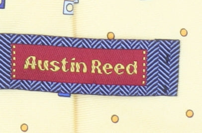 Austin Reed Men's Yellow Silk Geometric Tie Made in England