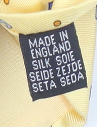 Austin Reed Men's Yellow Silk Geometric Tie Made in England