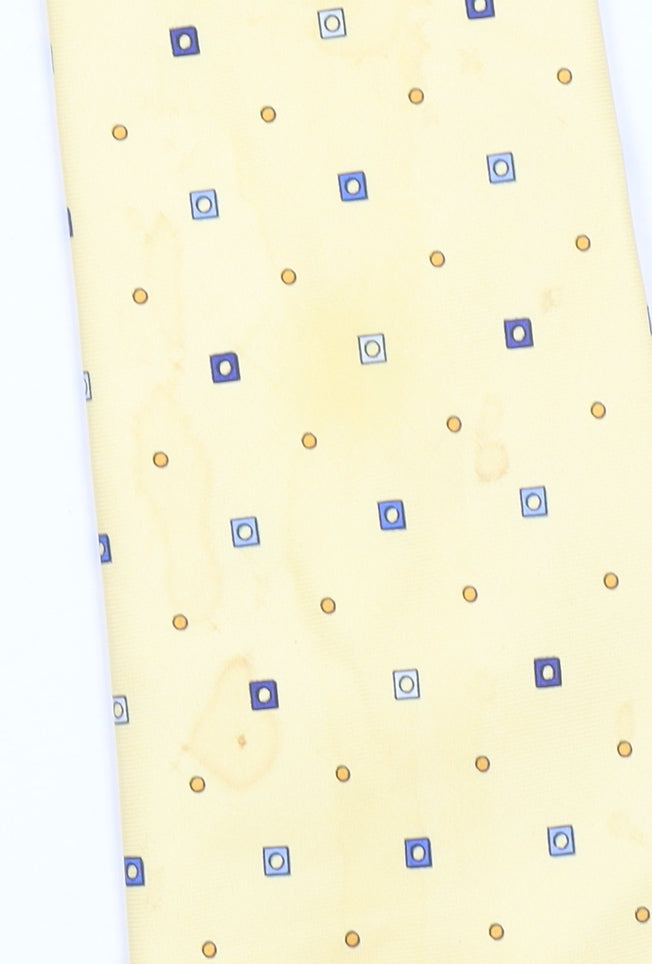 Austin Reed Men's Yellow Silk Geometric Tie Made in England