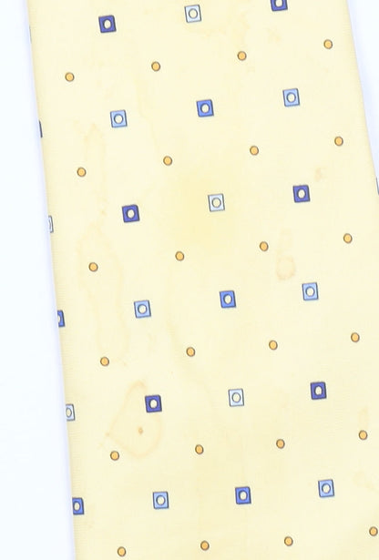 Austin Reed Men's Yellow Silk Geometric Tie Made in England