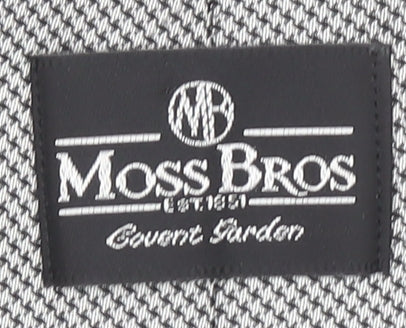 Moss Bros Men's Black Houndstooth All Silk Woven Tie One Size