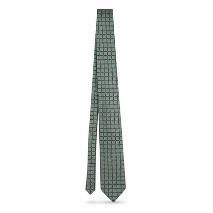 Debenhams & Freebody Men's Green Geometric 100% Silk Pointed Tie