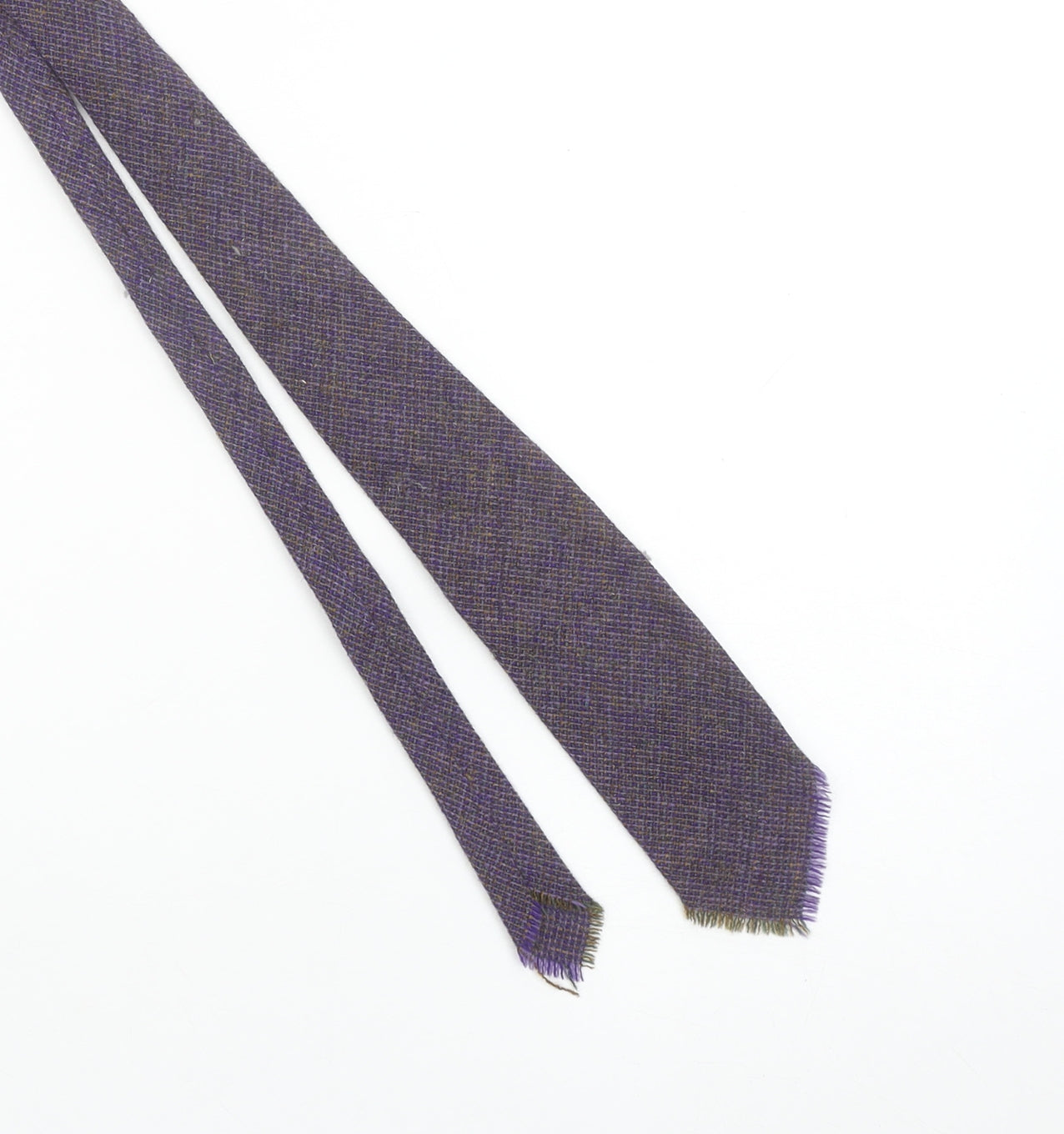 Lochcarron Harris Men's Purple Wool Tweed Slim Tie Made in Scotland