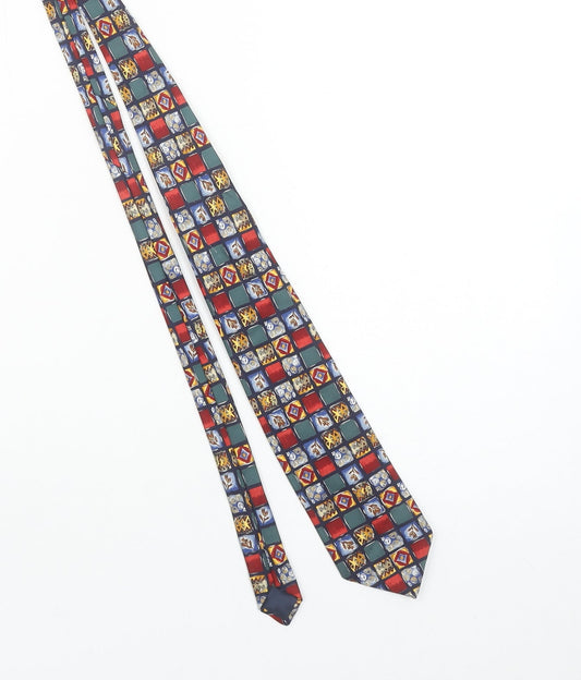 Marks and Spencer Men's Multicoloured Silk Geometric Tie
