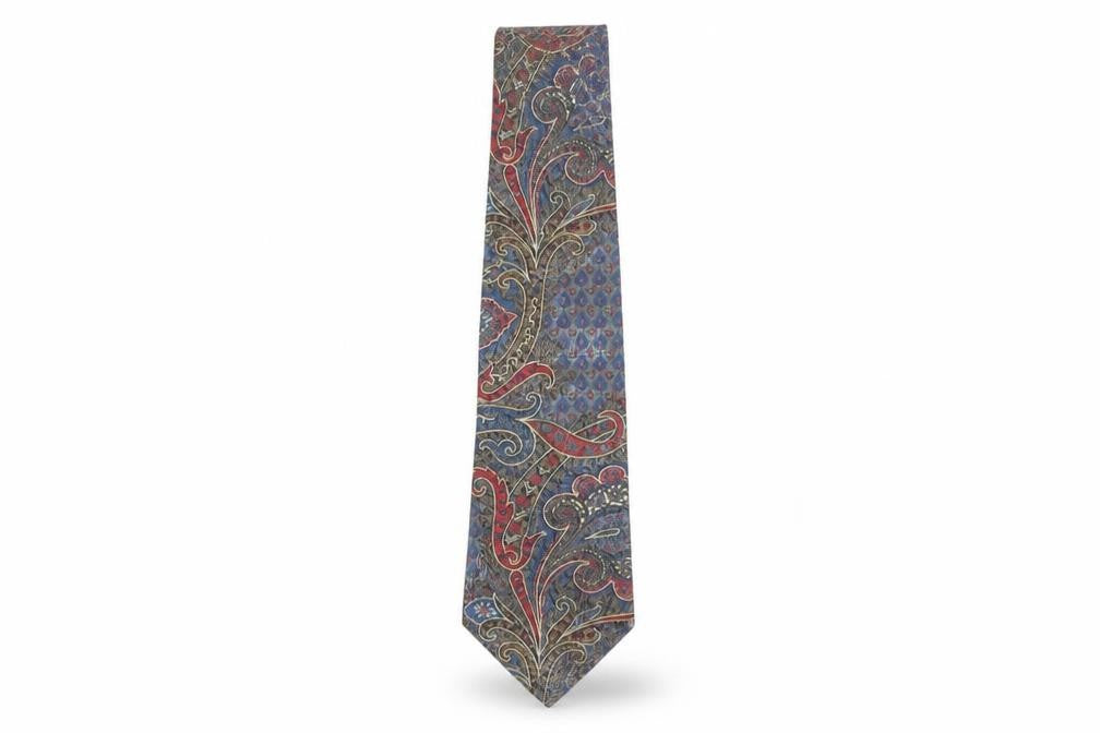 Mens Jose Piscador Blue Paisley 100% Silk Designer Tie