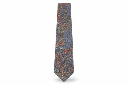Mens Jose Piscador Blue Paisley 100% Silk Designer Tie