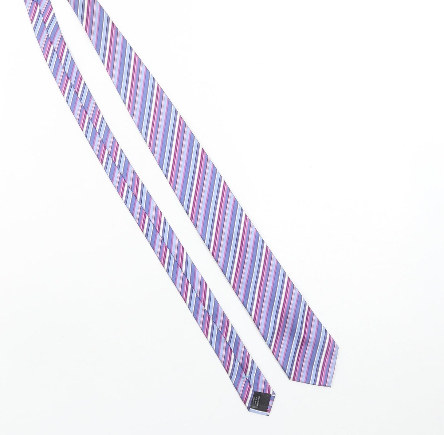 Mens British Tailor Purple Striped 100% Silk Designer Tie