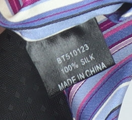 Mens British Tailor Purple Striped 100% Silk Designer Tie