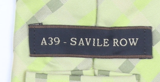 Mens A39 - Savile Row Beige Plaids & Checks 100% Silk Pointed Tie
