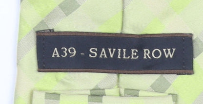 Mens A39 - Savile Row Beige Plaids & Checks 100% Silk Pointed Tie