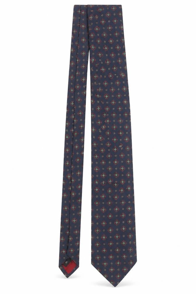 Mens Pierre Cardin Blue Geometric 100% Silk Designer Tie