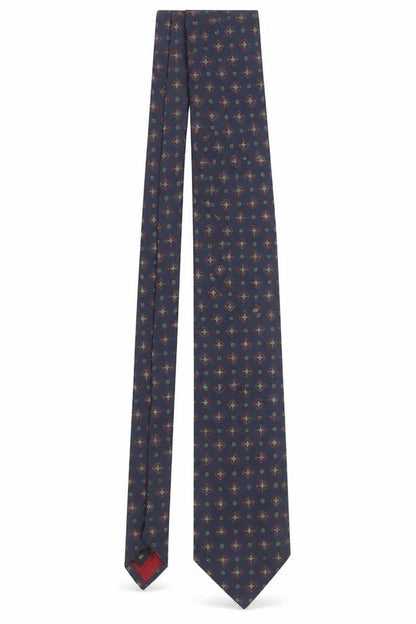 Mens Pierre Cardin Blue Geometric 100% Silk Designer Tie