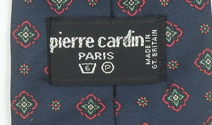 Pierre Cardin Men's Blue Geometric Silk Designer Tie