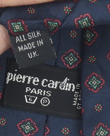 Pierre Cardin Men's Blue Geometric Silk Designer Tie