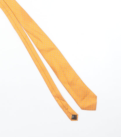 A39 Savile Row Men's Gold Silk Polka Dot Slim Tie