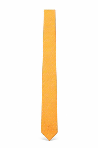 Mens A39 - Savile Row Gold Polka Dot 100% Silk Slim Tie