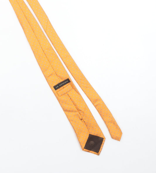 A39 Savile Row Men's Gold Silk Polka Dot Slim Tie