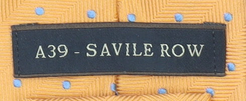 A39 Savile Row Men's Gold Silk Polka Dot Slim Tie