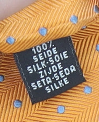 A39 Savile Row Men's Gold Silk Polka Dot Slim Tie