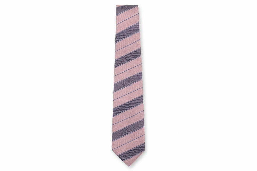 Mens Edo Firenze Pink Striped 100% Silk Designer Tie