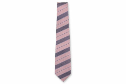 Mens Edo Firenze Pink Striped 100% Silk Designer Tie