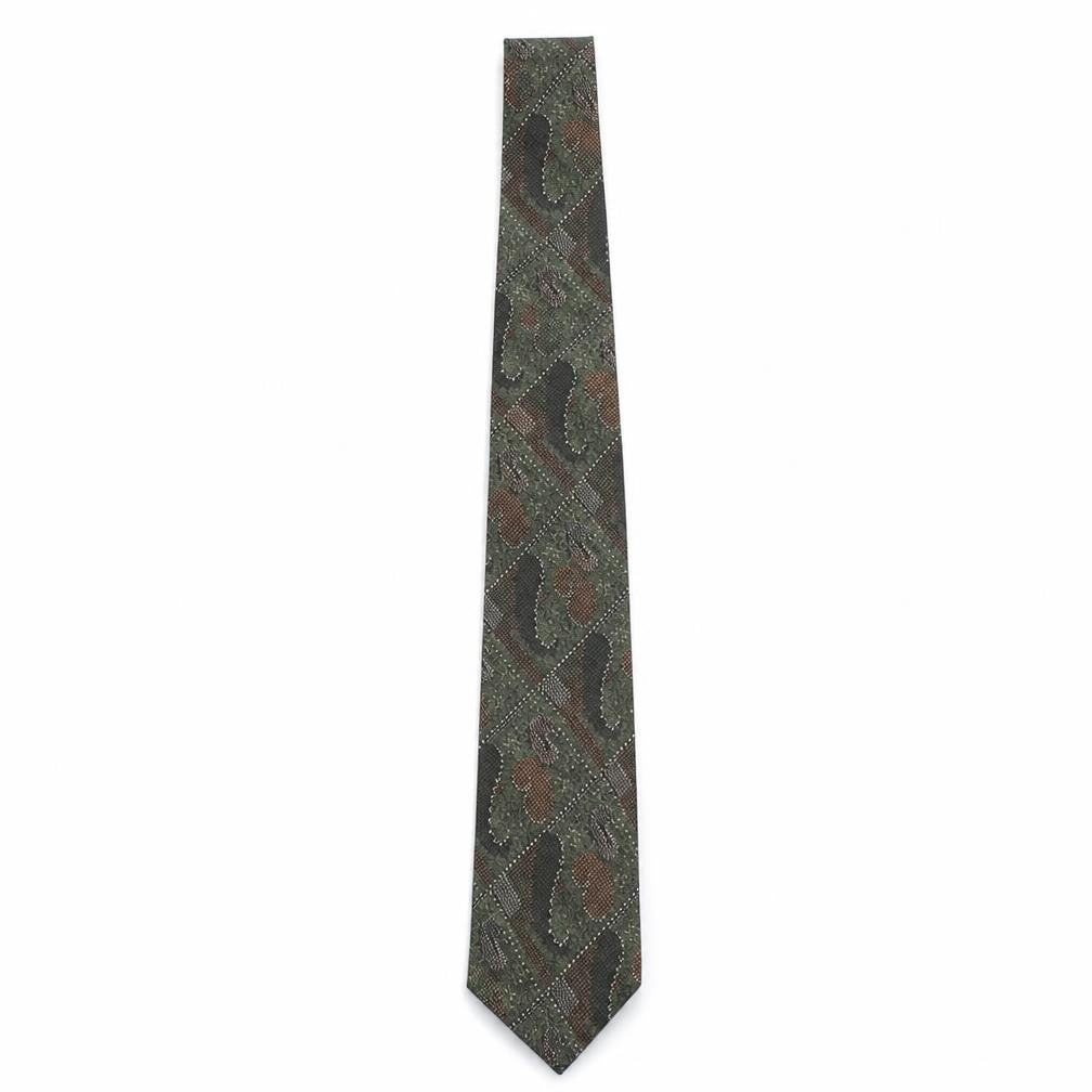 Mens Austin Reed Green Geometric 100% Silk Pointed Tie