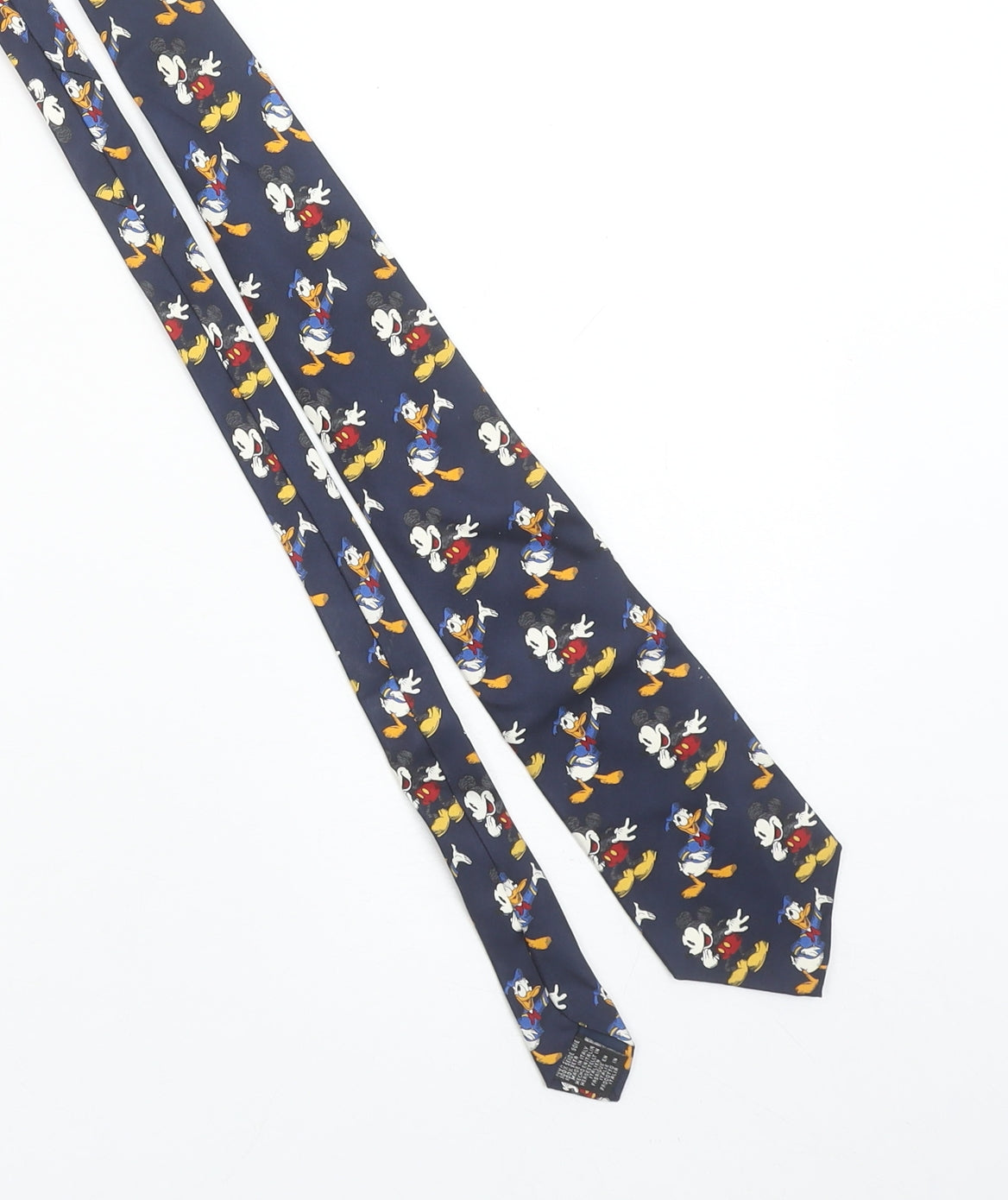 Disney Store Men's Blue Donald Duck Mickey Mouse Silk Tie