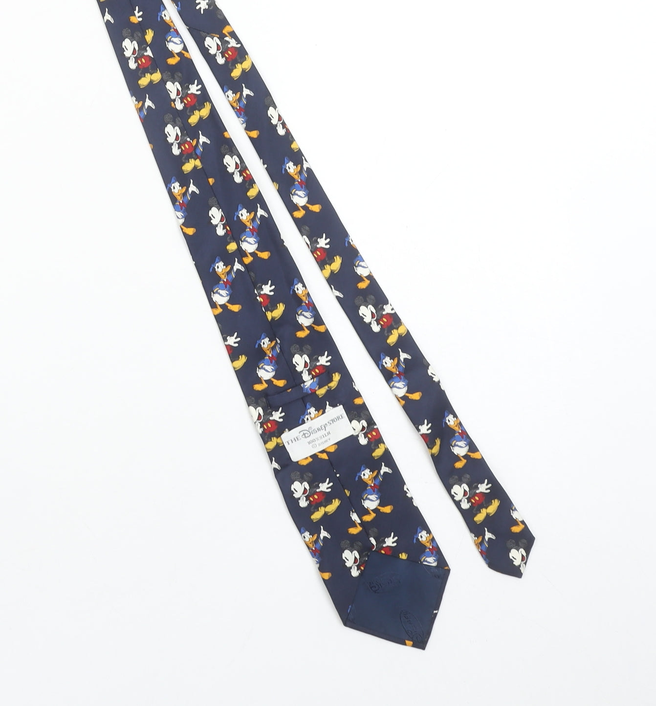 Disney Store Men's Blue Donald Duck Mickey Mouse Silk Tie