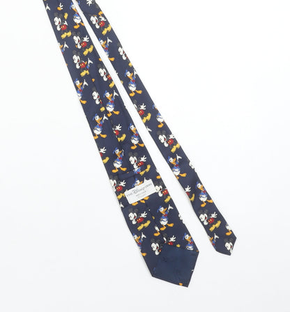 Disney Store Men's Blue Donald Duck Mickey Mouse Silk Tie