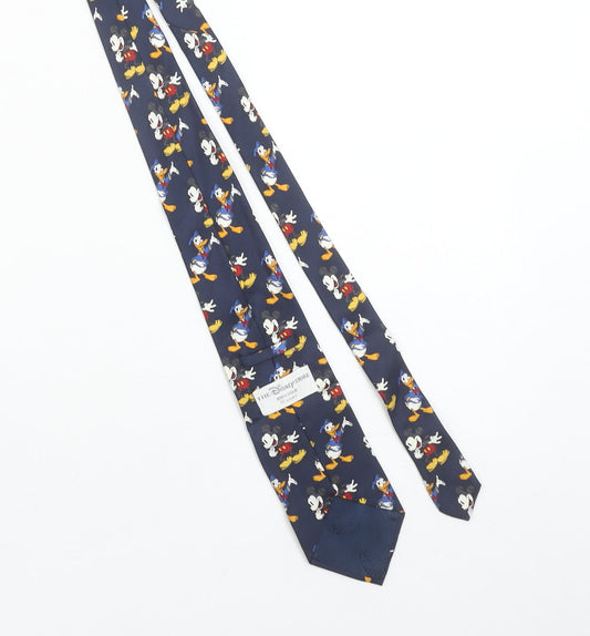 Disney Store Men's Blue Donald Duck Mickey Mouse Silk Tie