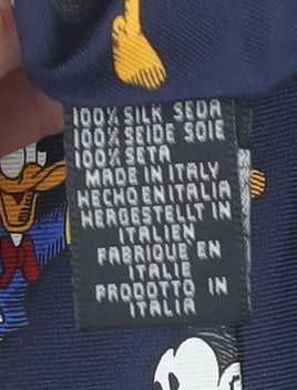 Disney Store Men's Blue Donald Duck Mickey Mouse Silk Tie