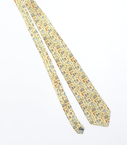 Beaufort by the Rack Men's Beige Floral Gardening Pattern Silk Tie Made in Italy