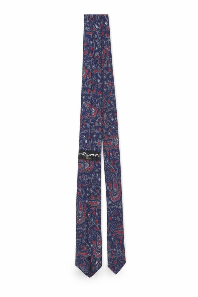 Mens Rome Blue Paisley 100% Silk Slim Tie