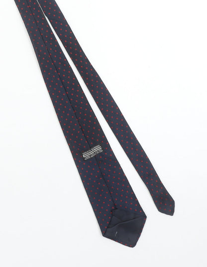 Enrico Rossini Men's Blue Red Polka Dot Slim Tie Polyester