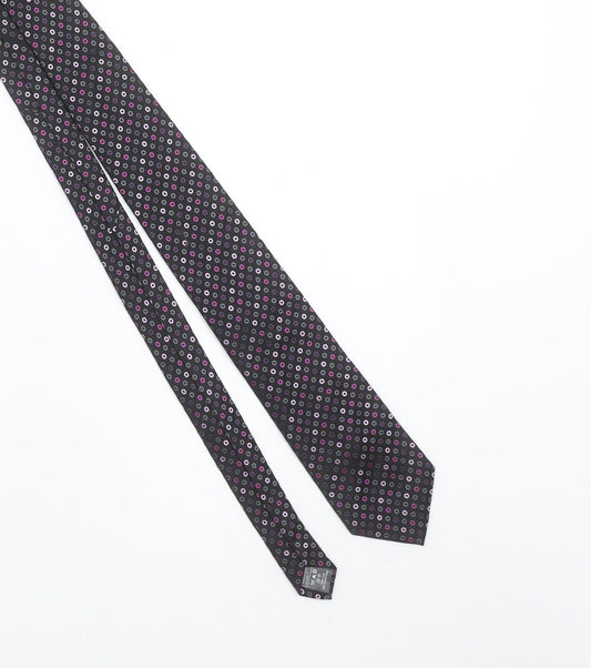 Butler and Webb Men's Black Silk Polka Dot Slim Tie