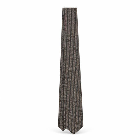 Mens Jonelle Brown Geometric 100% Silk Designer Tie