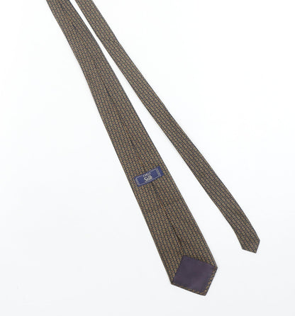 Jonelle Men's Brown Geometric Silk Tie Made in UK