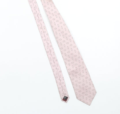 Taylor & Wright Men's Pink Geometric Pure Silk Slim Tie