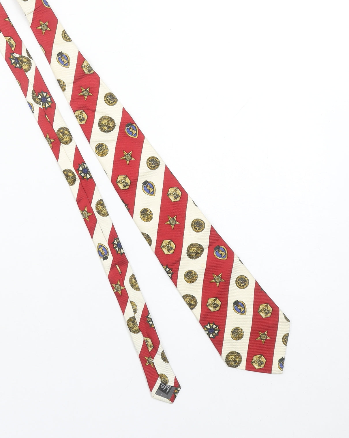 Gianfranco Ferre Men's Red Designer Silk Striped Tie Made in Italy