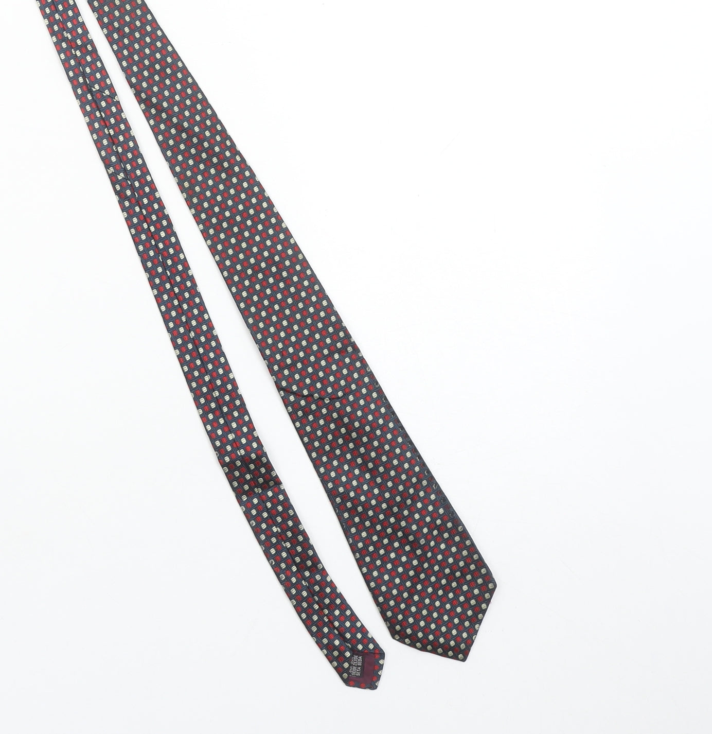 Charles Tyrwhitt Men's Blue Geometric Silk Tie Made in England